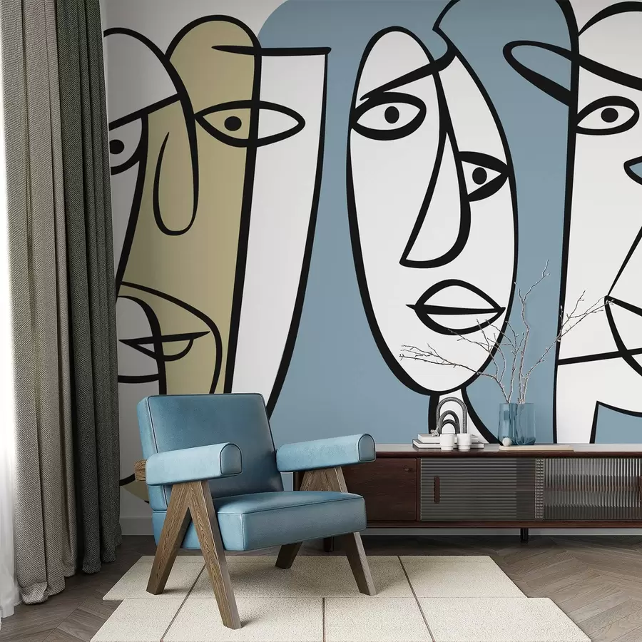 fototapeter Abstrakte ansikter w05504v1