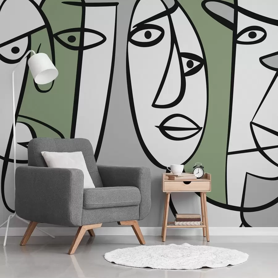 fototapeter Abstrakte ansikter w05504v2