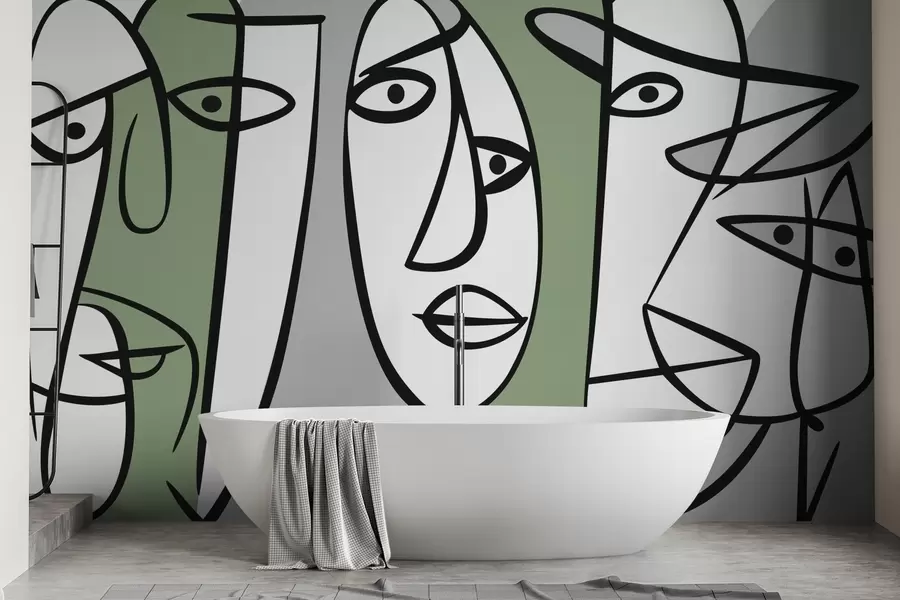 fototapeter Abstrakte ansikter w05504v2