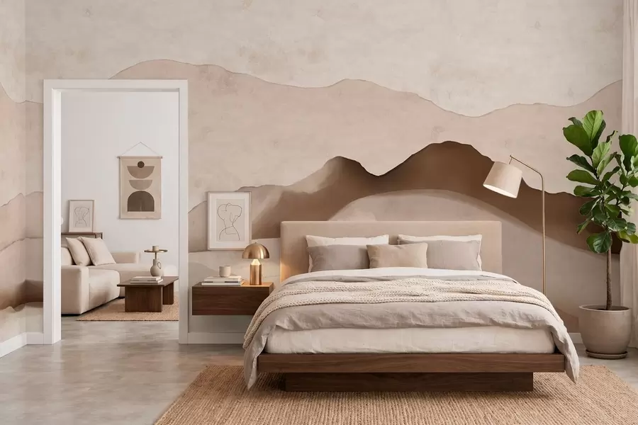 fototapeter Abstrakte fjell i Japandi- og minimalistisk stil w05434