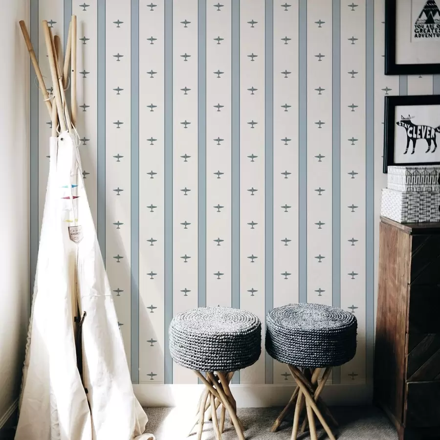 fototapeter Små fly med striper på blå bakgrunn a01171