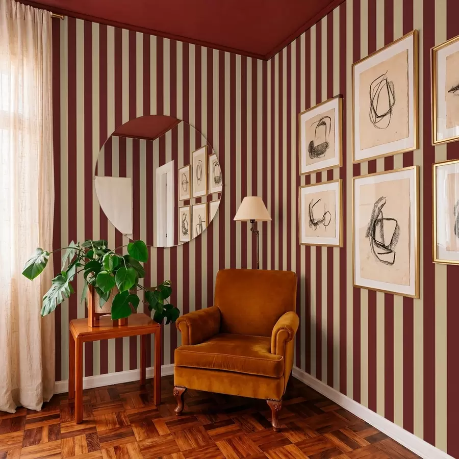 fototapeter Røde og beige vertikale striper a01179