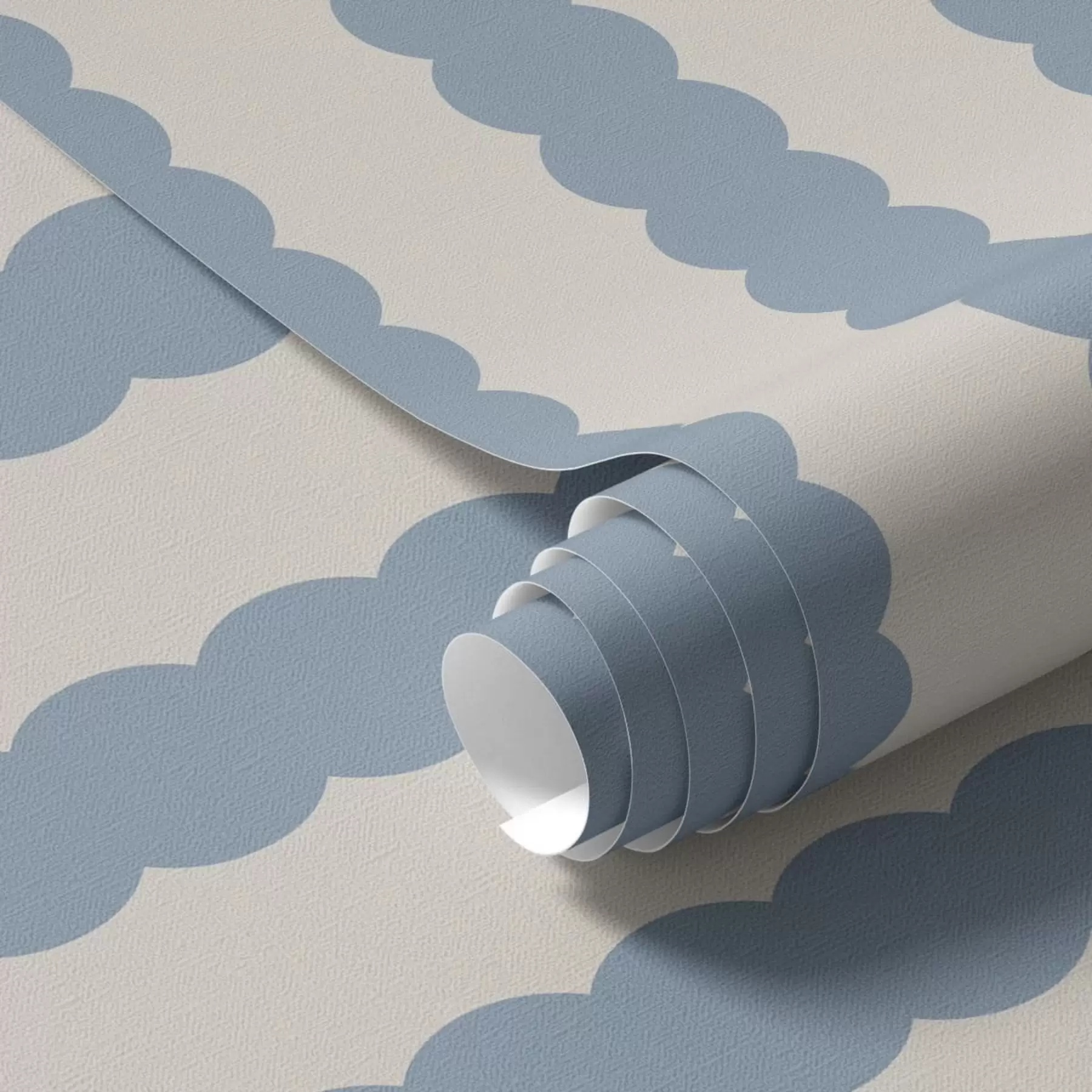 fototapeter Blå bølgete striper i minimalistisk stil a01182