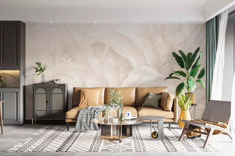 fototapeter Vintage tropiske blader w05518