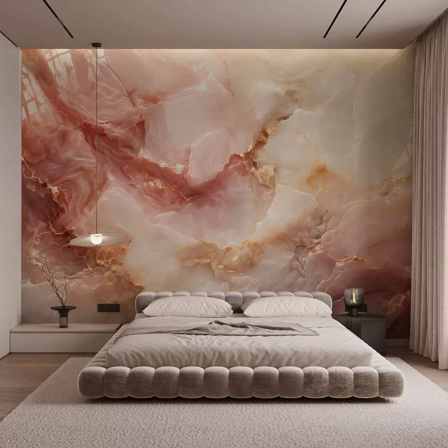 fototapeter Imitasjon av rosa marmor w05519