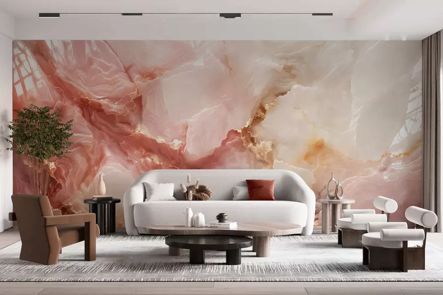 fototapeter Imitasjon av rosa marmor w05519