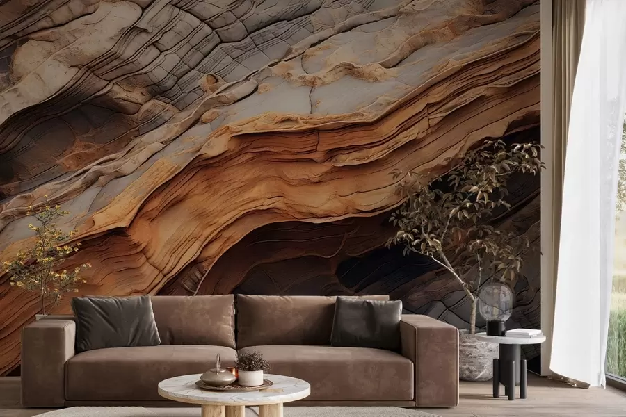 fototapeter Mørk, fyldig tretekstur w05520