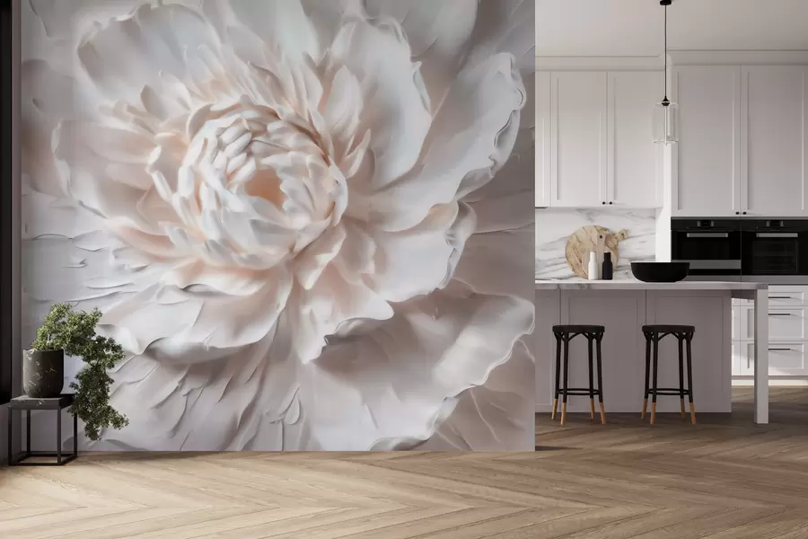 fototapeter Et delikat blomsterrelief med glatte kronblader i lyse farger w09861