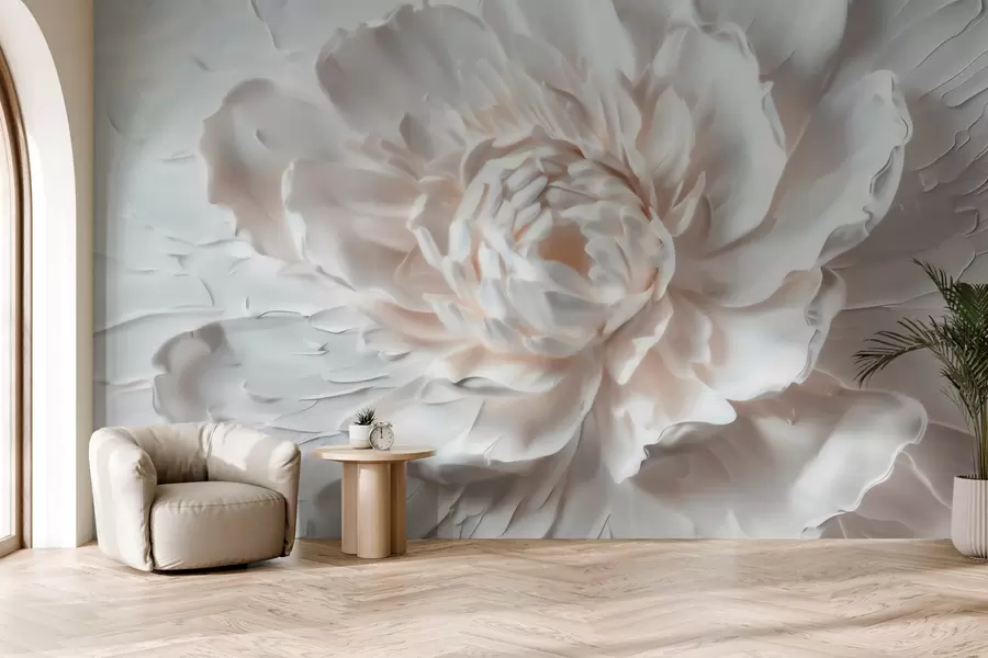 fototapeter Et delikat blomsterrelief med glatte kronblader i lyse farger w09861