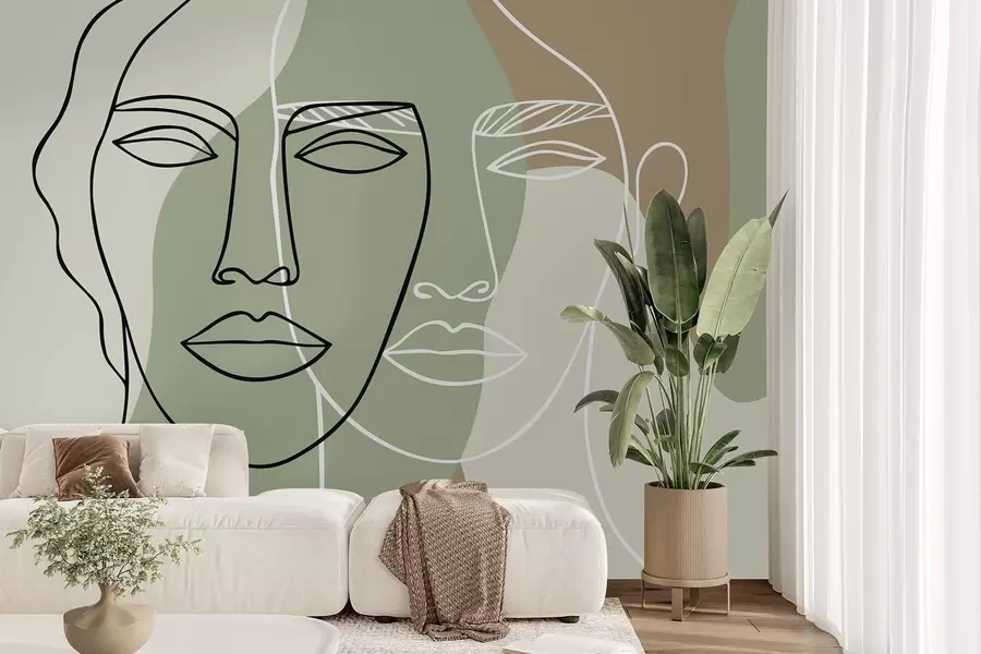 fototapeter Abstrakte ansikter w05550