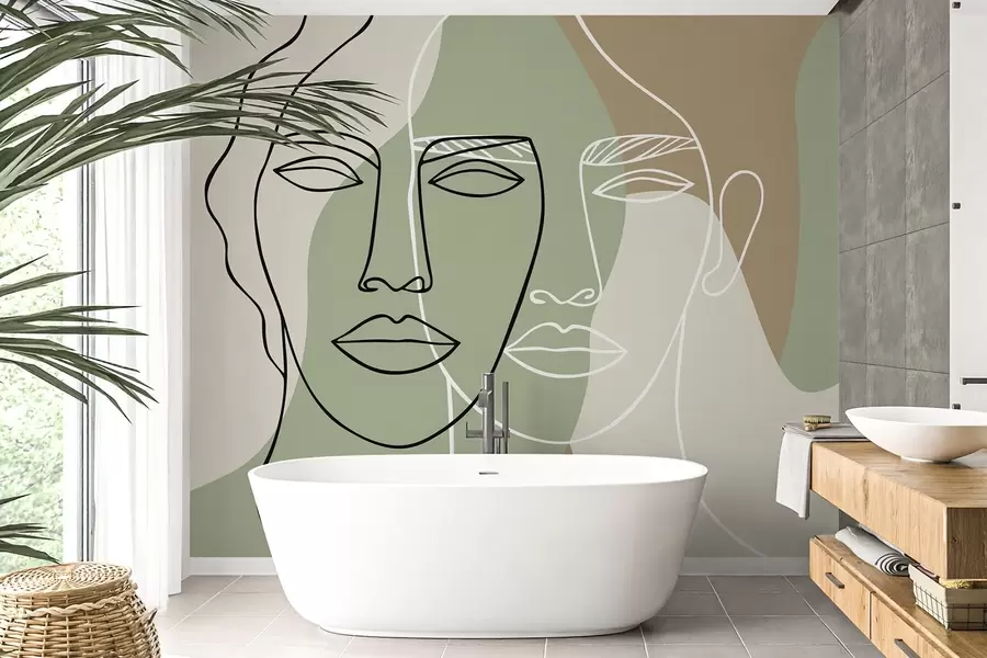 fototapeter Abstrakte ansikter w05550