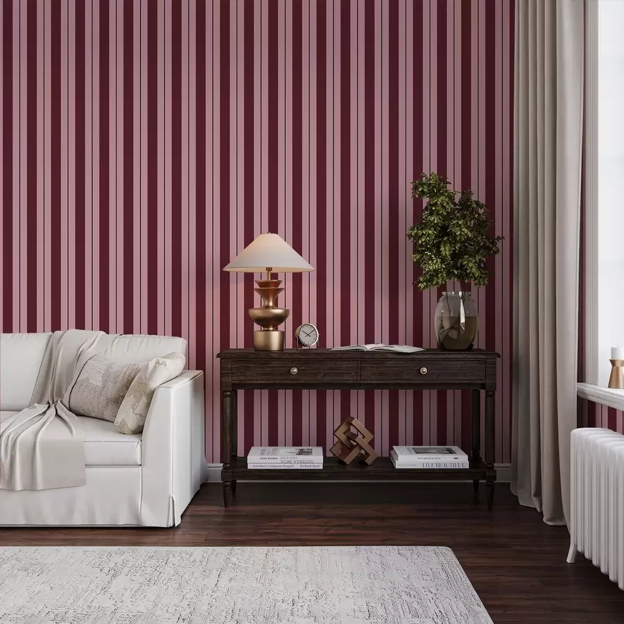 fototapeter Røde og rosa striper med kontrastfargede linjer a01183v2