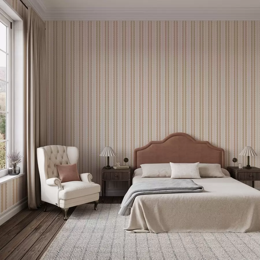 fototapeter Beige bølgete striper med myk kontrast a01185v5