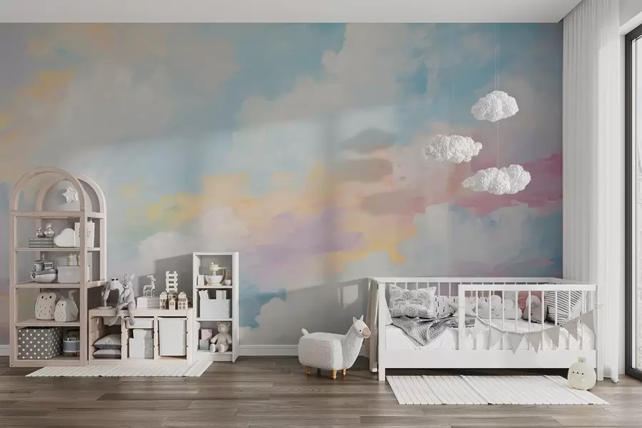 fototapeter Abstrakt himmel, imitasjon av maleri w05637