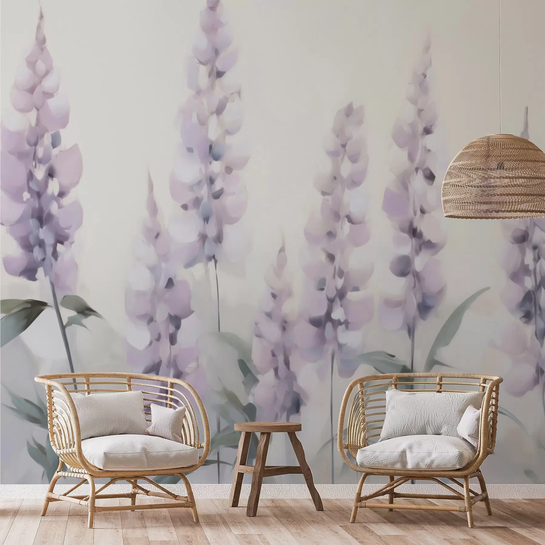 fototapeter Abstrakte blomster imitasjon av maleri w05661