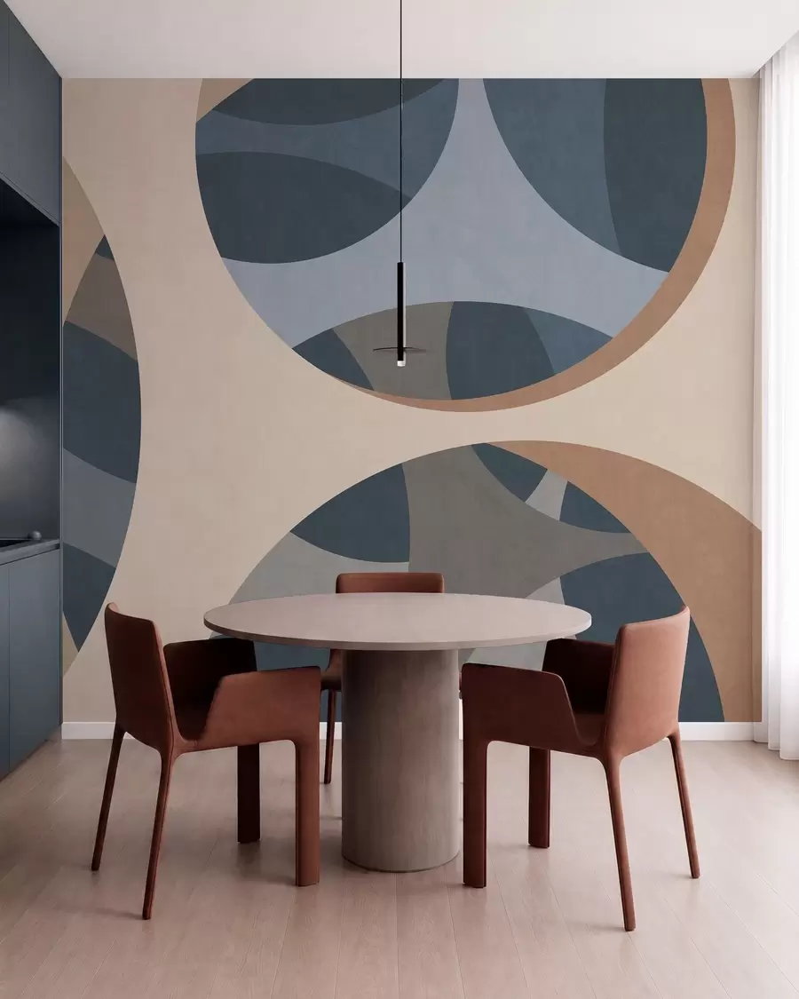 fototapeter moderne abstrakt teksturkunst i nyanser av blått og beige w05751