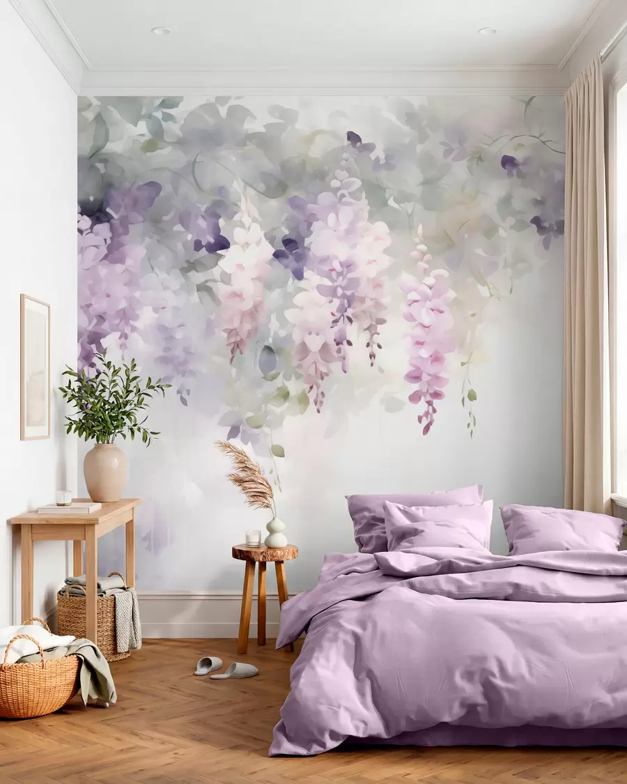 fototapeter Hengende blåregnblomster w05795