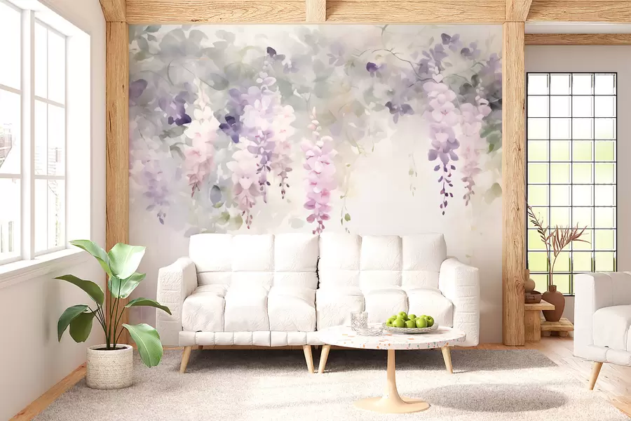 fototapeter Hengende blåregnblomster w05795