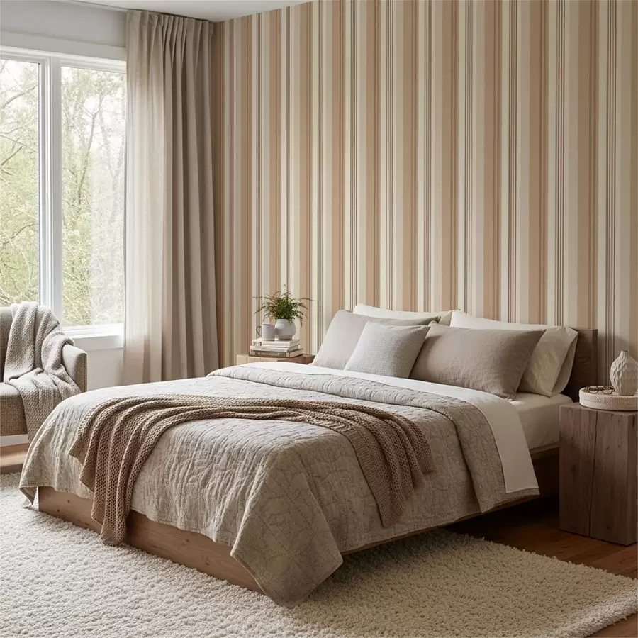 fototapeter Varme beige og brune striper a01248v4