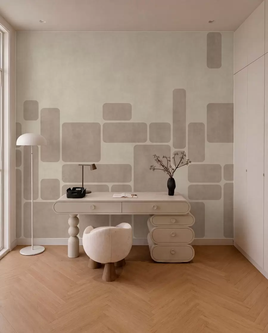 fototapeter Geometrisk mønster med avrundede rektangler w05141