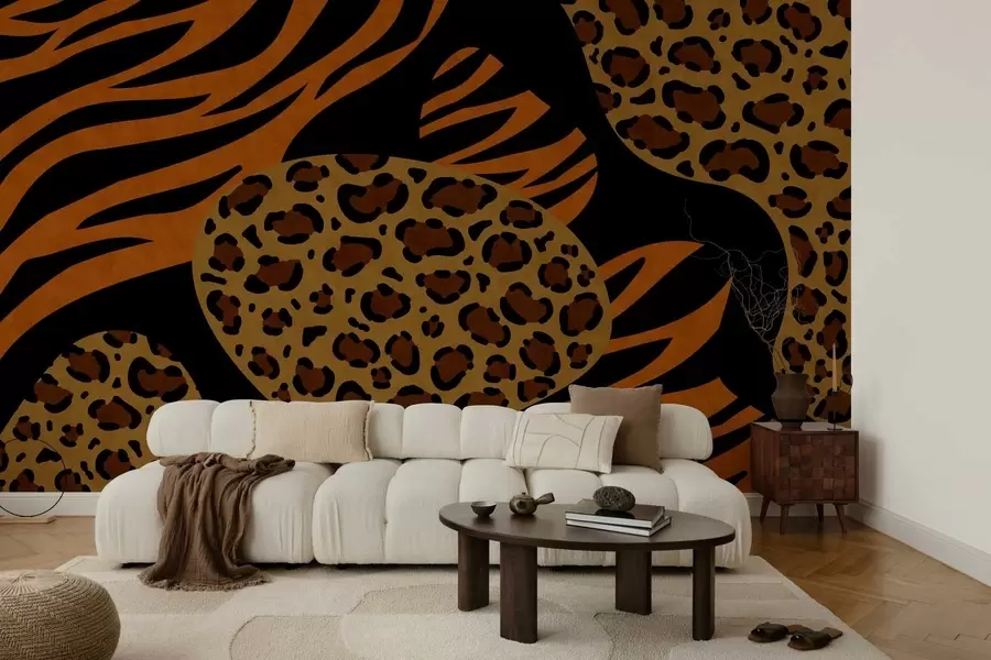 fototapeter Leopard- og tigermønstre inspirert av ville dyr w05759