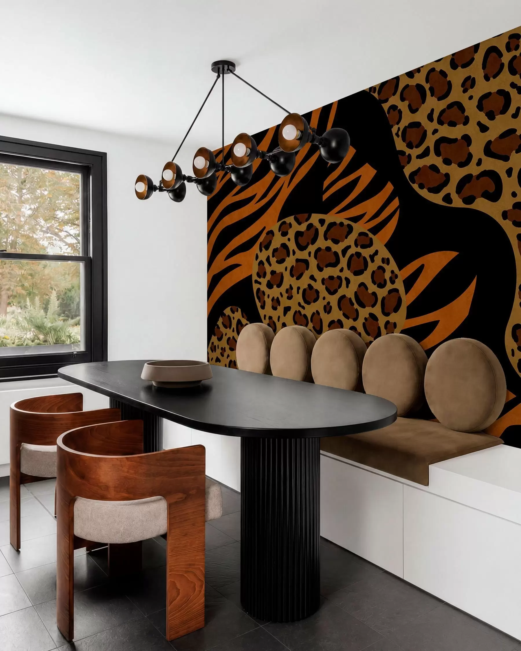 fototapeter Leopard- og tigermønstre inspirert av ville dyr w05759