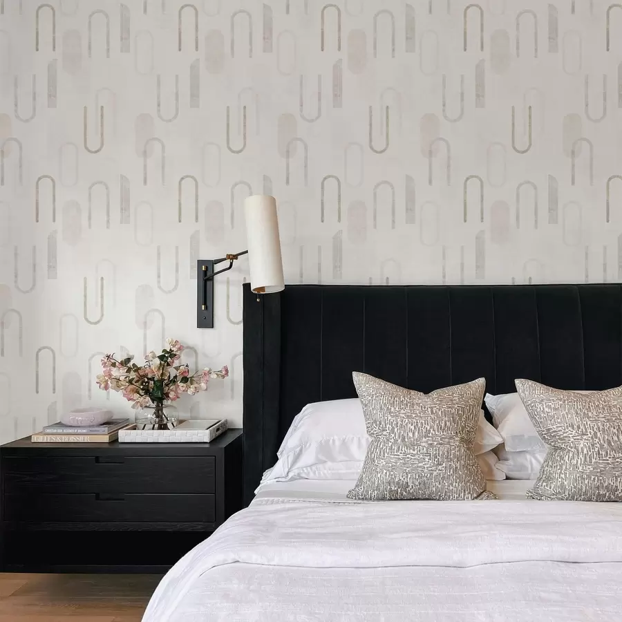 fototapeter Lett geometrisk mønster med beige buer a01256