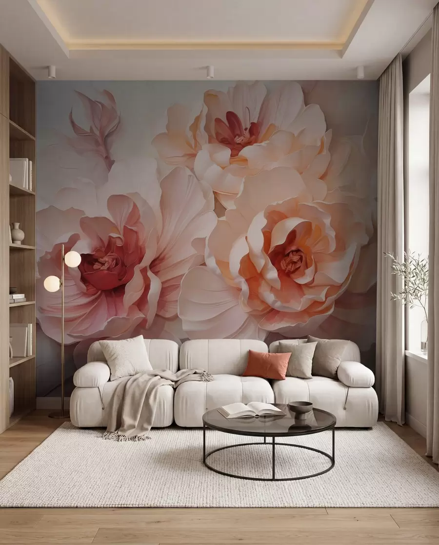 fototapeter Stiliserte, abstrakte blomster w05639