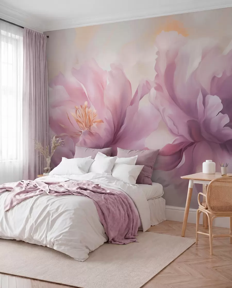 fototapeter Store pionblomster w05797