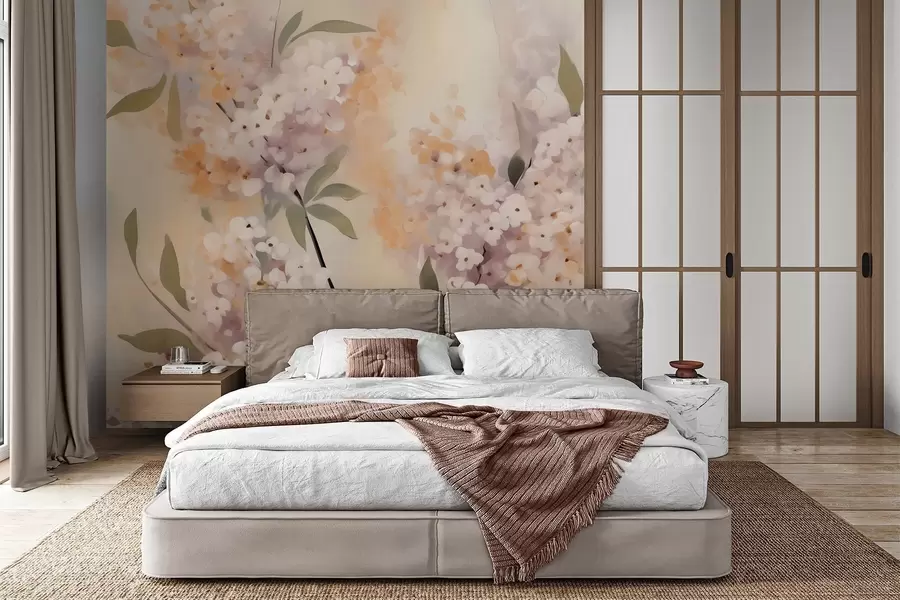 fototapeter Abstrakte grener med blomster w05872