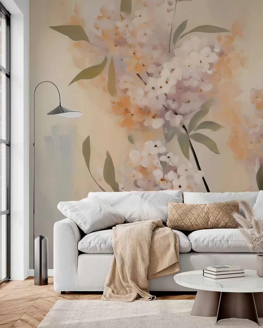 fototapeter Abstrakte grener med blomster w05872