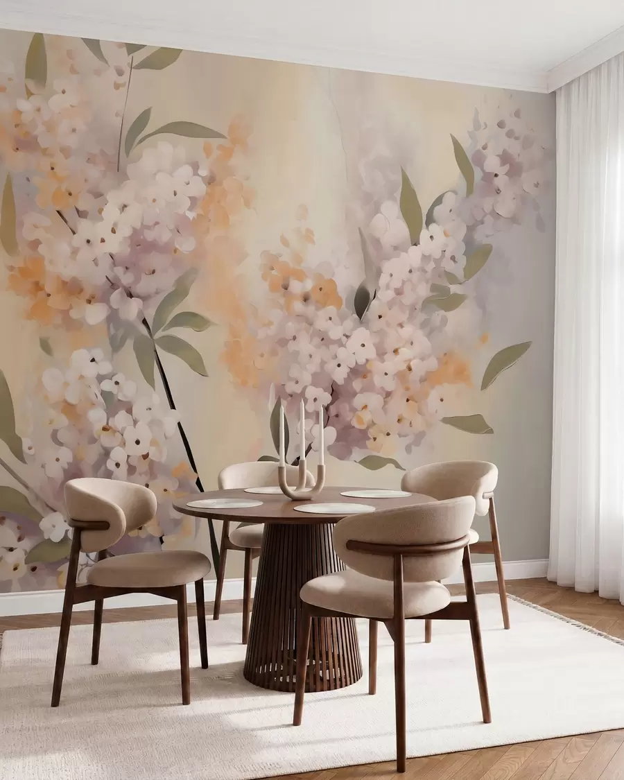fototapeter Abstrakte grener med blomster w05872