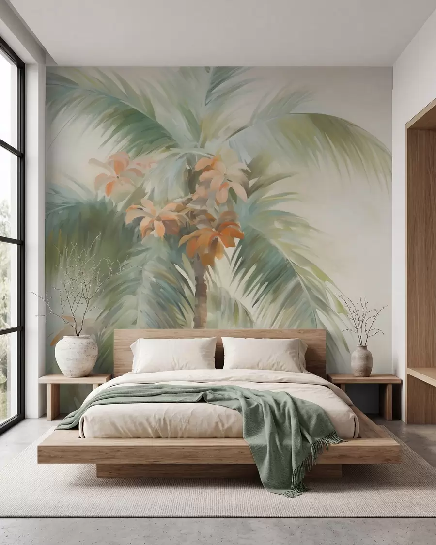 fototapeter Abstrakt palme, reproduksjon av maleri w05876