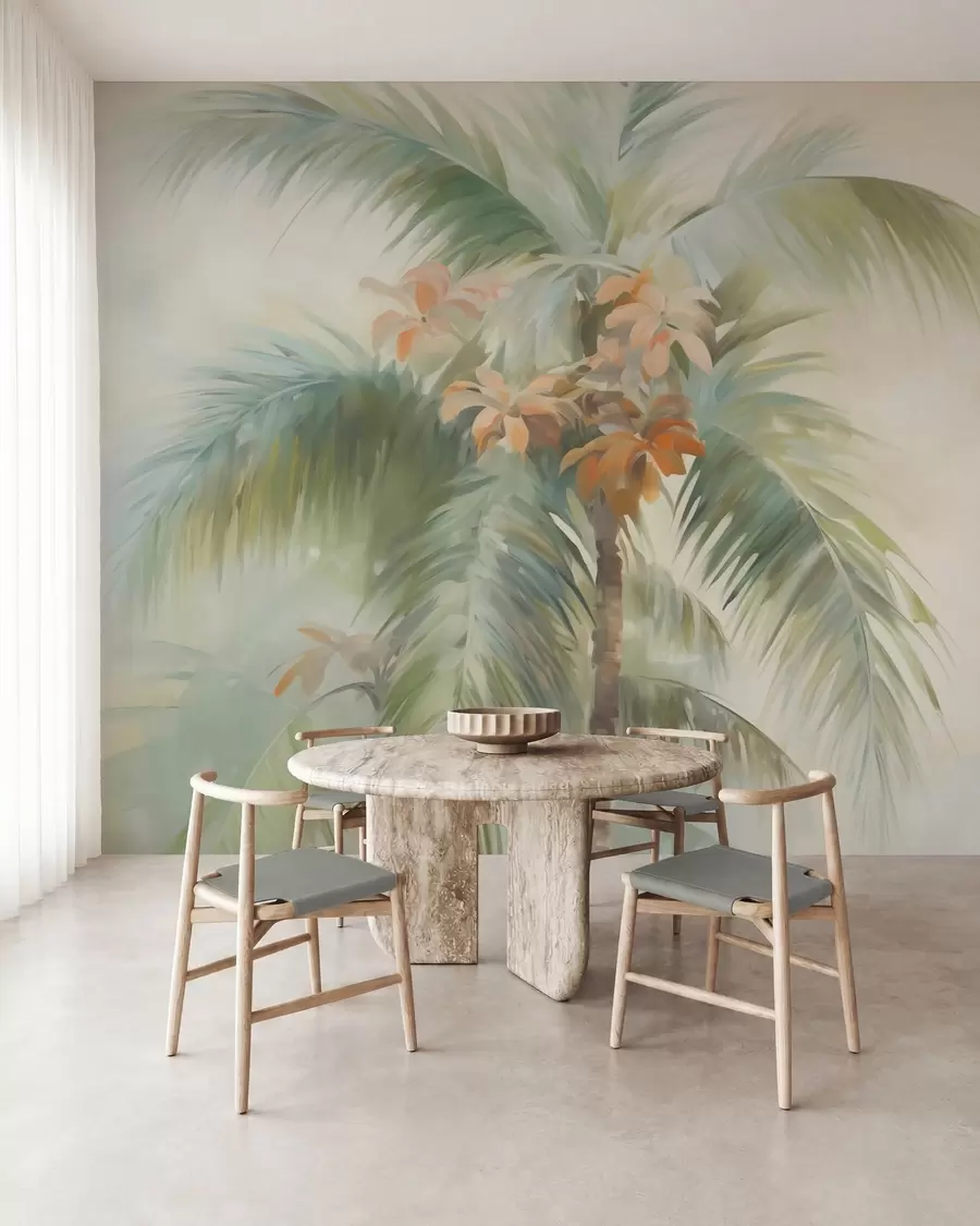 fototapeter Abstrakt palme, reproduksjon av maleri w05876