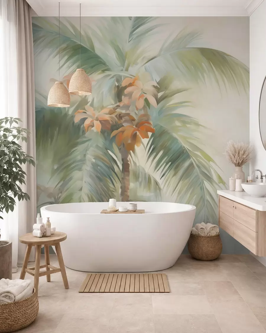 fototapeter Abstrakt palme, reproduksjon av maleri w05876