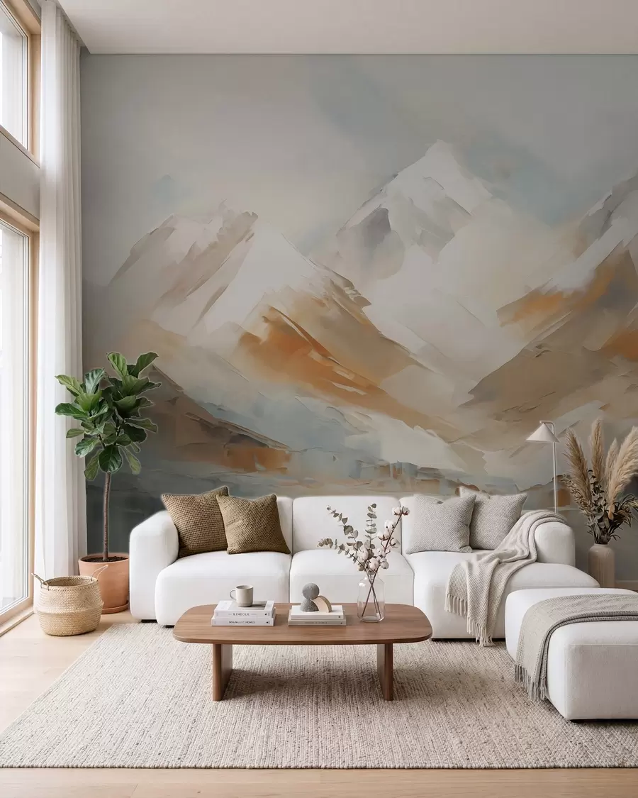 fototapeter Fjell, maleri i imitasjonsstil w05904
