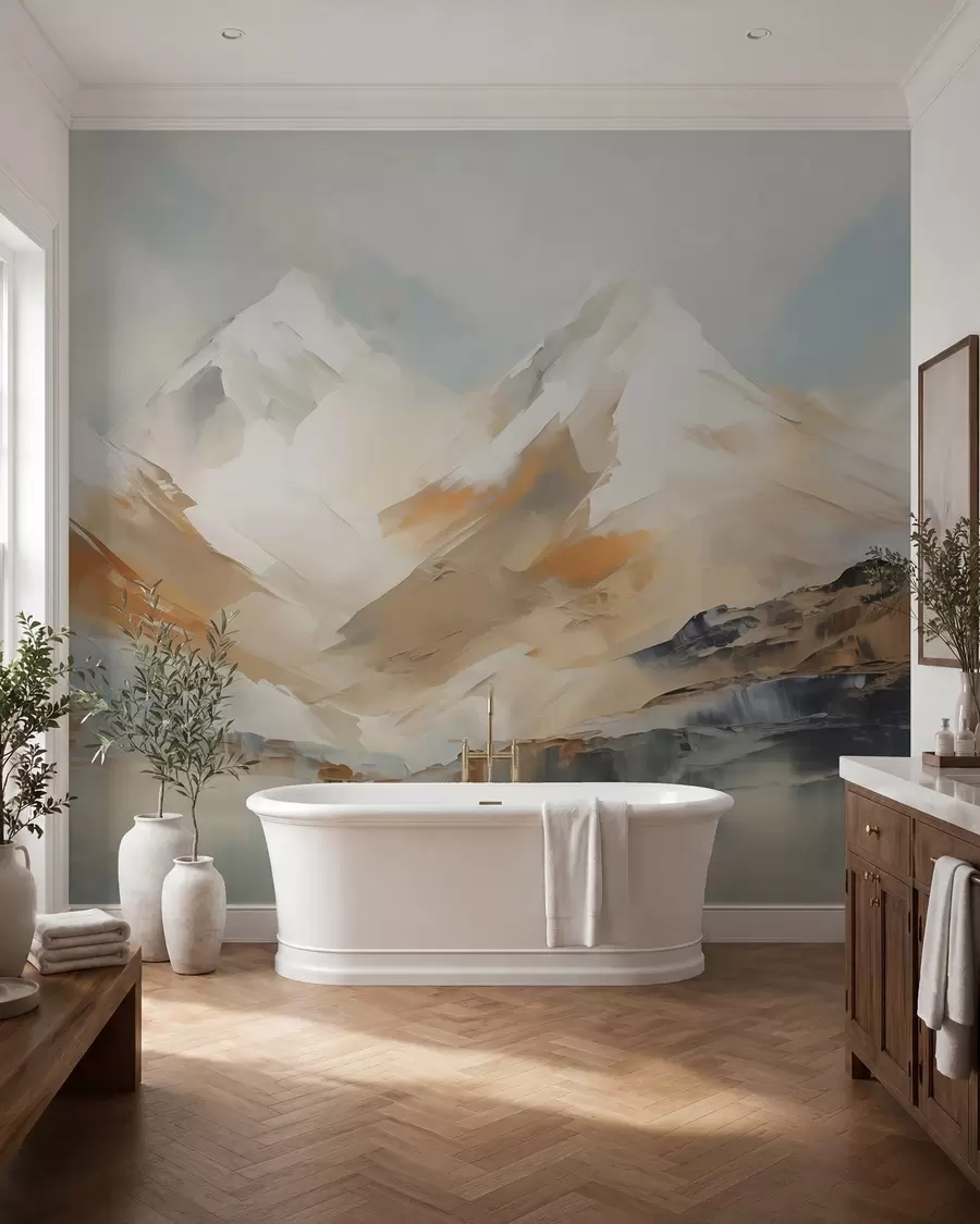 fototapeter Fjell, maleri i imitasjonsstil w05904