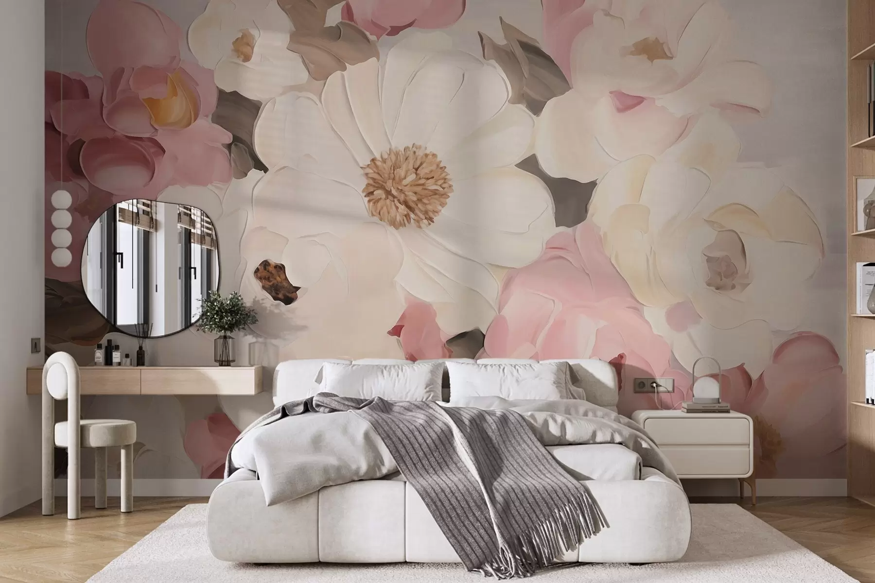 fototapeter Abstrakte blomster, gjengivelse av et maleri w05905
