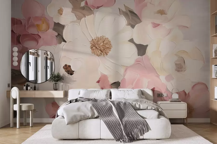 fototapeter Abstrakte blomster, gjengivelse av et maleri w05905