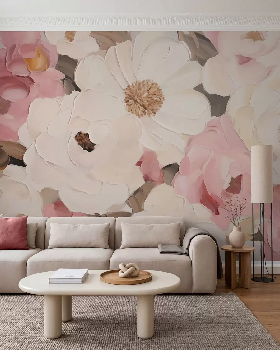 fototapeter Abstrakte blomster, gjengivelse av et maleri w05905
