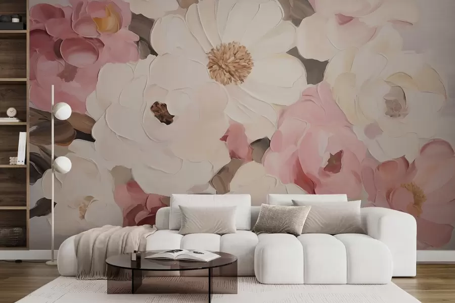fototapeter Abstrakte blomster, gjengivelse av et maleri w05905