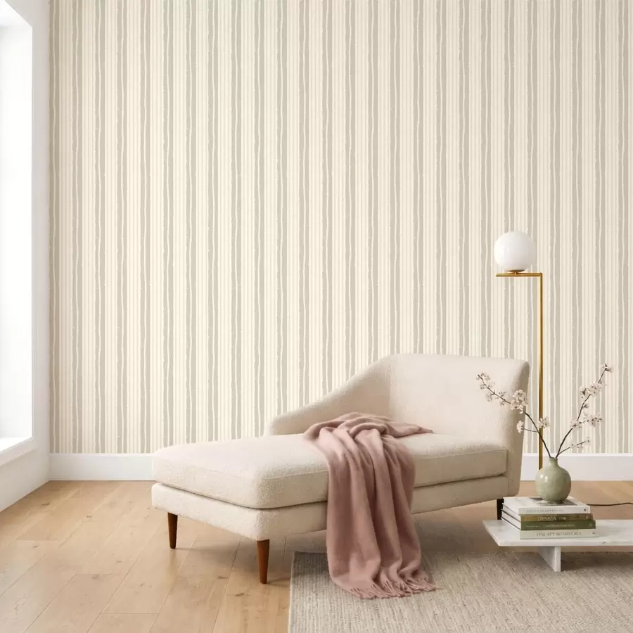 fototapeter Vertikale striper i kremfarge og lys beige med struktur a01268v2