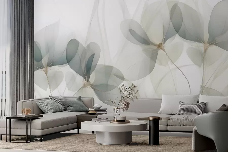 fototapeter Abstrakte blomster, gjengivelse av et maleri w05952
