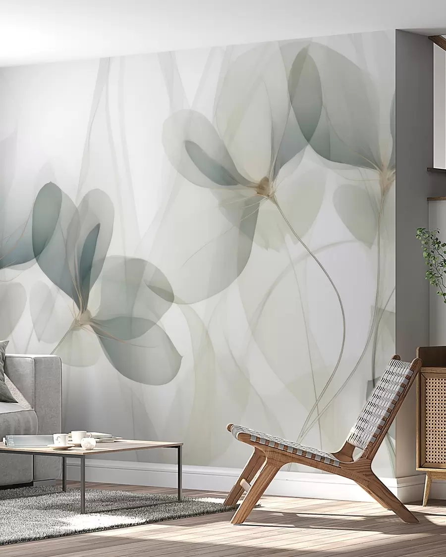 fototapeter Abstrakte blomster, gjengivelse av et maleri w05952