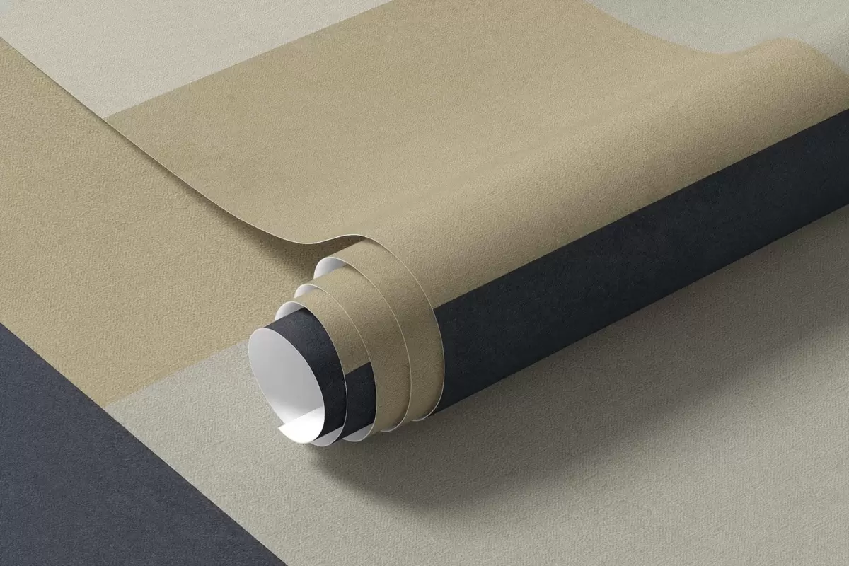 fototapeter Geometriske blokker i beige- og grånyanser med en mørk stripe w05890v1