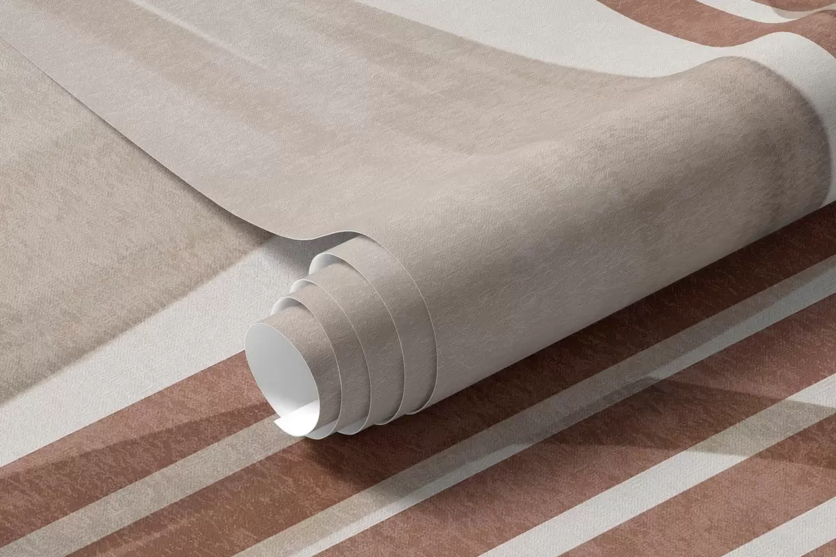 fototapeter Abstrakt komposisjon med palmeblader, geometriske buer og vertikale striper w10110