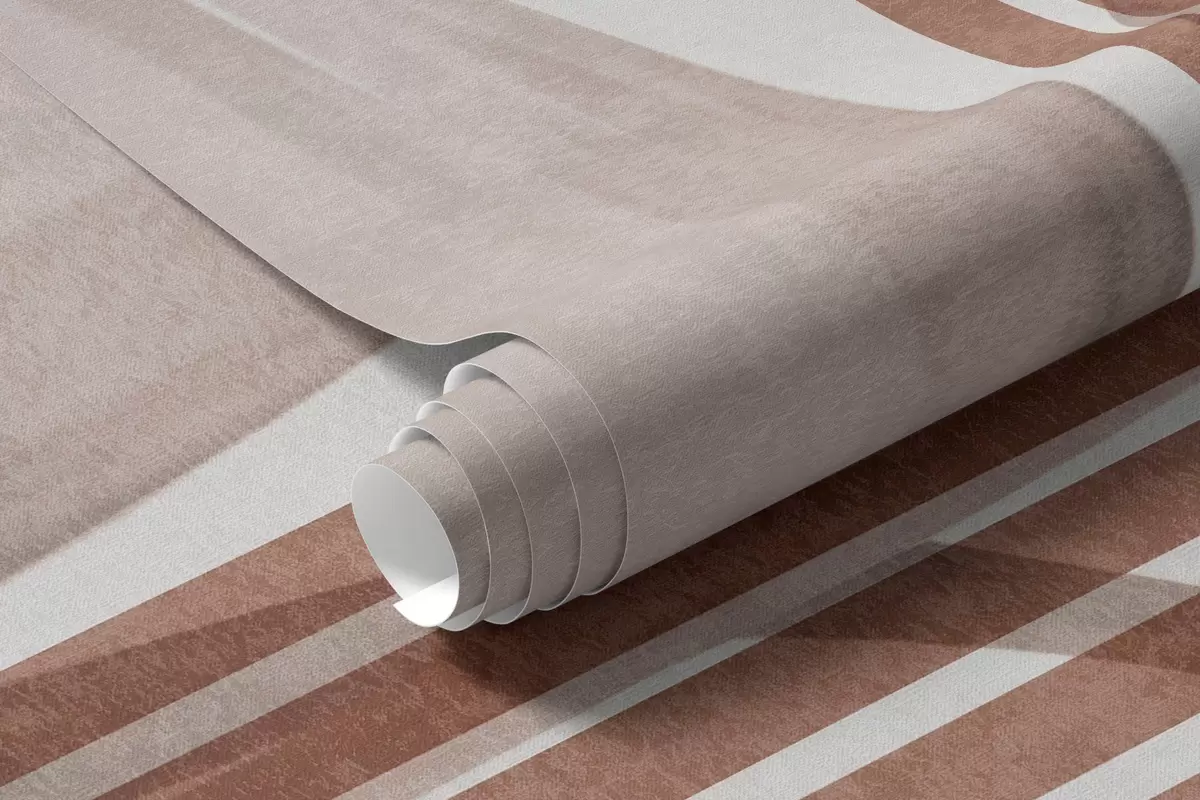 fototapeter Abstrakt komposisjon med palmeblader, geometriske buer og vertikale striper w10110v1