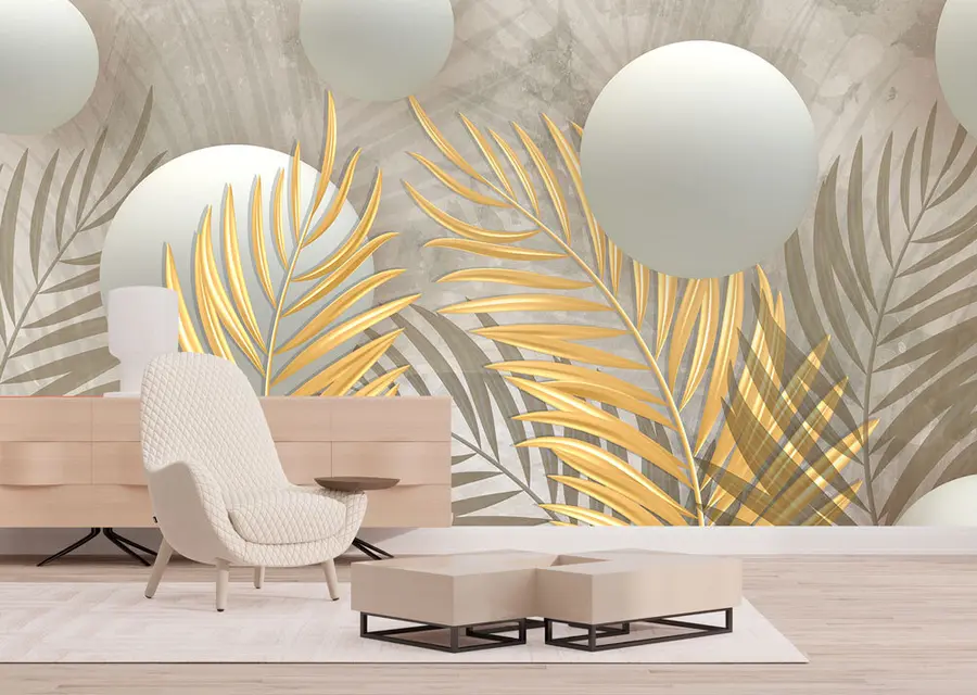 fototapeter Blader og firkanter 3d u80467