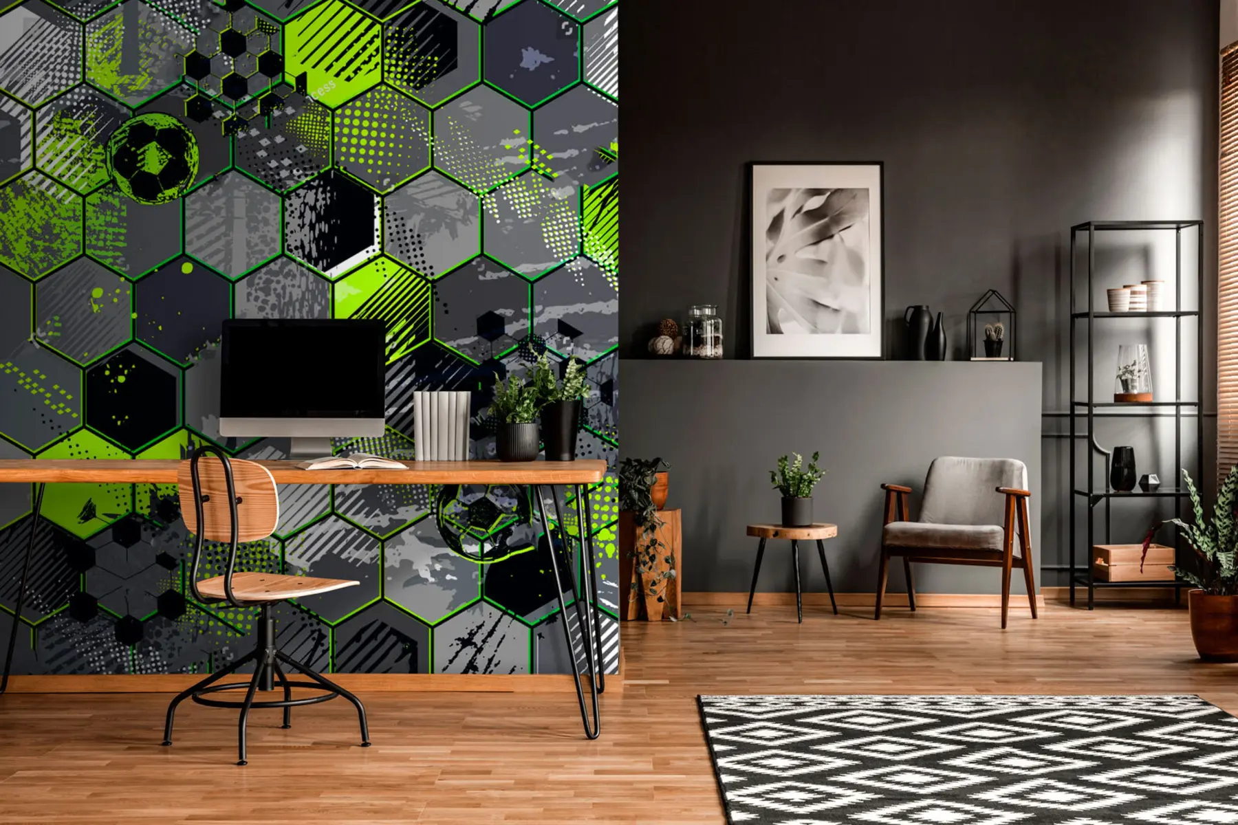 fototapeter Fotballabstraksjon, lysegrønne honningkaker u72779