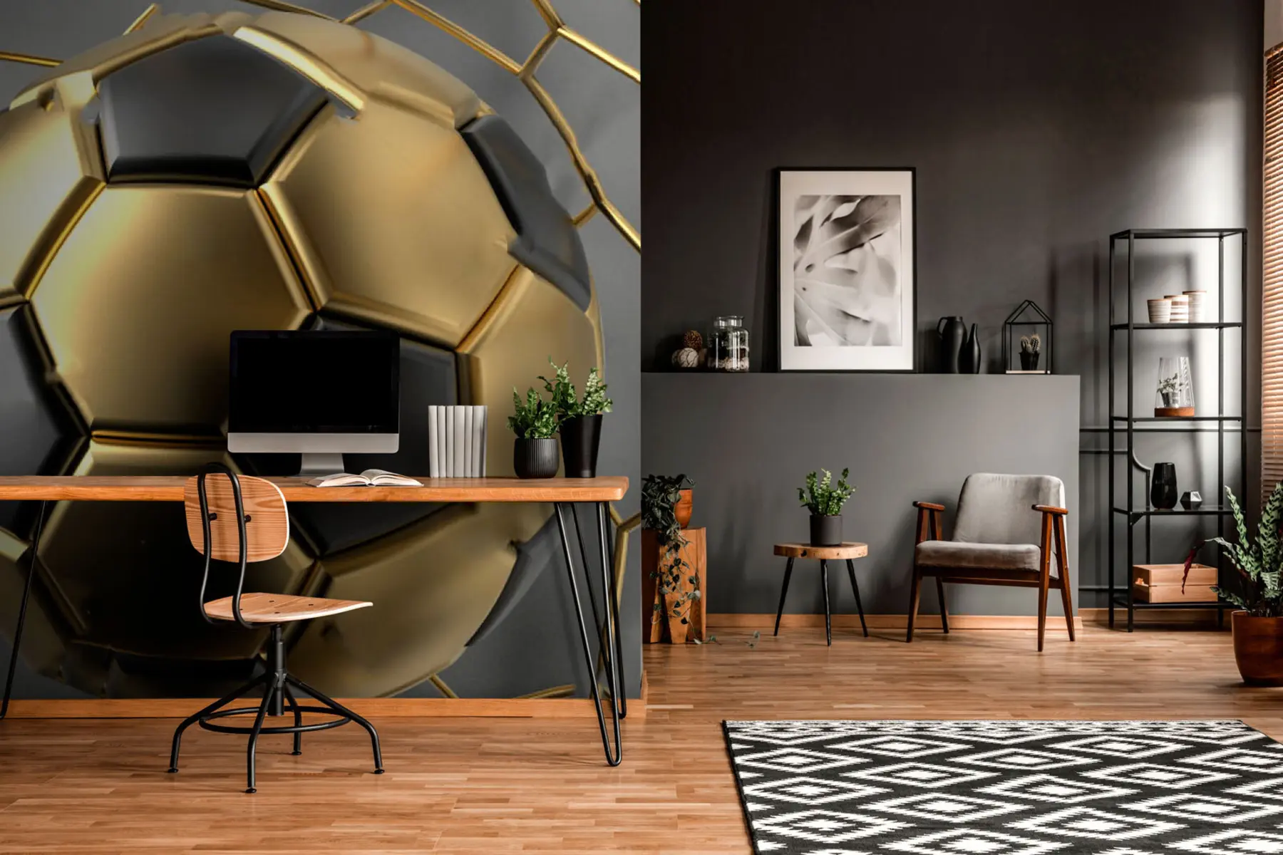 fototapeter En fotball i mål u73011